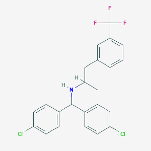 molecular formula C23H20Cl2F3N B461576 N-[bis(4-chlorophenyl)methyl]-N-{1-methyl-2-[3-(trifluoromethyl)phenyl]ethyl}amine 