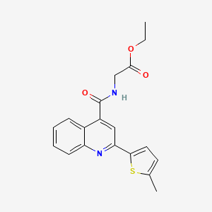 molecular formula C19H18N2O3S B4615787 ETHYL 2-({[2-(5-METHYL-2-THIENYL)-4-QUINOLYL]CARBONYL}AMINO)ACETATE 