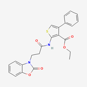 molecular formula C23H20N2O5S B4615835 ethyl 2-{[3-(2-oxo-1,3-benzoxazol-3(2H)-yl)propanoyl]amino}-4-phenylthiophene-3-carboxylate 