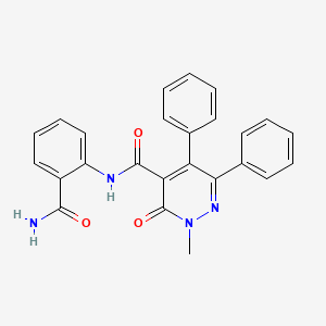 molecular formula C25H20N4O3 B4615902 N-(2-CARBAMOYLPHENYL)-2-METHYL-3-OXO-5,6-DIPHENYL-2,3-DIHYDROPYRIDAZINE-4-CARBOXAMIDE 