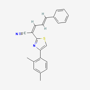 molecular formula C22H18N2S B4615931 (2Z,4E)-2-[4-(2,4-dimethylphenyl)-1,3-thiazol-2-yl]-5-phenylpenta-2,4-dienenitrile 