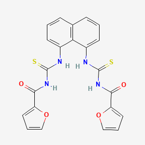 molecular formula C22H16N4O4S2 B4615949 N-[[8-(furan-2-carbonylcarbamothioylamino)naphthalen-1-yl]carbamothioyl]furan-2-carboxamide 