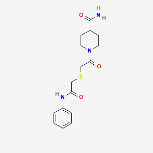 molecular formula C17H23N3O3S B4615970 1-(2-{[2-oxo-2-(4-toluidino)ethyl]sulfanyl}acetyl)-4-piperidinecarboxamide 