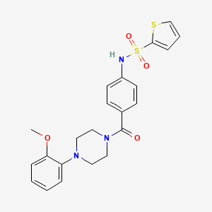molecular formula C22H23N3O4S2 B4616050 N-[4-[[4-(2-Methoxyphenyl)-1-piperazinyl]carbonyl]phenyl]-2-thiophenesulfonamide 