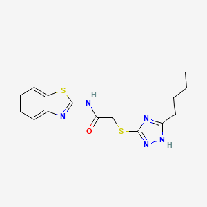 molecular formula C15H17N5OS2 B4616112 N-(1,3-benzothiazol-2-yl)-2-[(5-butyl-4H-1,2,4-triazol-3-yl)sulfanyl]acetamide 