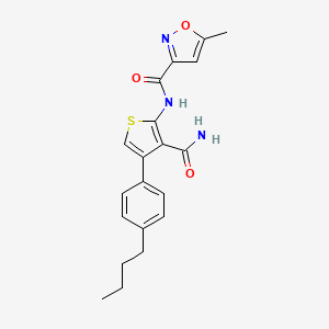molecular formula C20H21N3O3S B4616126 N-[4-(4-butylphenyl)-3-carbamoylthiophen-2-yl]-5-methyl-1,2-oxazole-3-carboxamide 