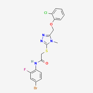 molecular formula C18H15BrClFN4O2S B4616204 N-(4-bromo-2-fluorophenyl)-2-({5-[(2-chlorophenoxy)methyl]-4-methyl-4H-1,2,4-triazol-3-yl}sulfanyl)acetamide 