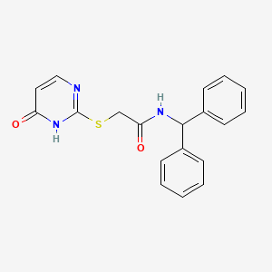 molecular formula C19H17N3O2S B4616230 N-(diphenylmethyl)-2-[(4-hydroxypyrimidin-2-yl)sulfanyl]acetamide 