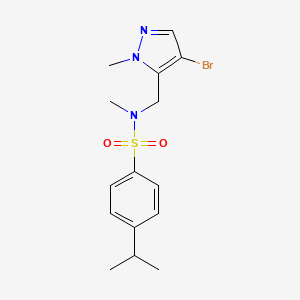 molecular formula C15H20BrN3O2S B4616291 N-[(4-BROMO-1-METHYL-1H-PYRAZOL-5-YL)METHYL]-4-ISOPROPYL-N-METHYL-1-BENZENESULFONAMIDE 