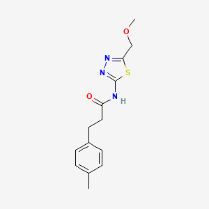 molecular formula C14H17N3O2S B4616356 N-[5-(methoxymethyl)-1,3,4-thiadiazol-2-yl]-3-(4-methylphenyl)propanamide 