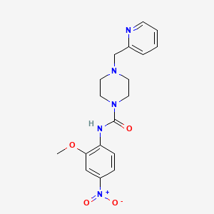 molecular formula C18H21N5O4 B4616657 N-(2-METHOXY-4-NITROPHENYL)-4-[(PYRIDIN-2-YL)METHYL]PIPERAZINE-1-CARBOXAMIDE 