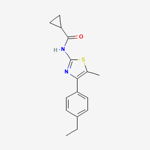 molecular formula C16H18N2OS B4616783 N-[4-(4-ETHYLPHENYL)-5-METHYL-13-THIAZOL-2-YL]CYCLOPROPANECARBOXAMIDE 