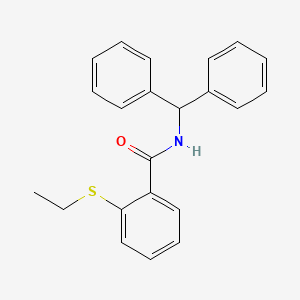 molecular formula C22H21NOS B4616890 N-(diphenylmethyl)-2-(ethylsulfanyl)benzamide 