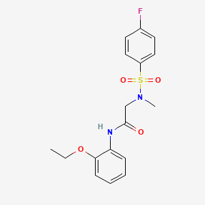 molecular formula C17H19FN2O4S B4616936 N-(2-ethoxyphenyl)-N~2~-[(4-fluorophenyl)sulfonyl]-N~2~-methylglycinamide 