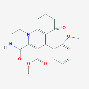 molecular formula C21H22N2O5 B4616942 METHYL 6-(2-METHOXYPHENYL)-4,7-DIOXO-1H,2H,3H,4H,6H,7H,8H,9H,10H-PYRAZINO[1,2-A]QUINOLINE-5-CARBOXYLATE 