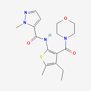 molecular formula C17H22N4O3S B4617037 N-[4-ETHYL-5-METHYL-3-(MORPHOLINE-4-CARBONYL)THIOPHEN-2-YL]-1-METHYL-1H-PYRAZOLE-5-CARBOXAMIDE 