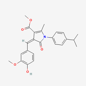 molecular formula C24H25NO5 B4617107 METHYL (4Z)-4-[(4-HYDROXY-3-METHOXYPHENYL)METHYLIDENE]-2-METHYL-5-OXO-1-[4-(PROPAN-2-YL)PHENYL]-4,5-DIHYDRO-1H-PYRROLE-3-CARBOXYLATE 