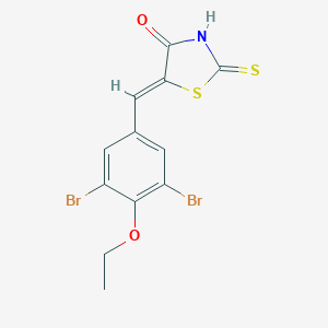 molecular formula C12H9Br2NO2S2 B461714 (5Z)-5-[(3,5-dibromo-4-ethoxyphenyl)methylidene]-2-sulfanylidene-1,3-thiazolidin-4-one 