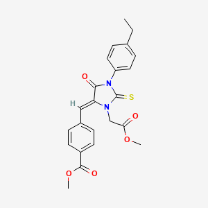molecular formula C23H22N2O5S B4617158 methyl 4-{(Z)-[1-(4-ethylphenyl)-3-(2-methoxy-2-oxoethyl)-5-oxo-2-thioxoimidazolidin-4-ylidene]methyl}benzoate 