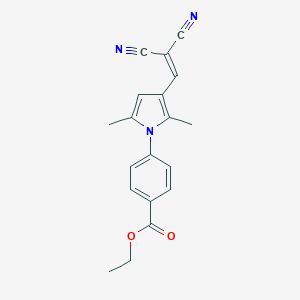 molecular formula C19H17N3O2 B461740 ETHYL 4-[3-(2,2-DICYANOETH-1-EN-1-YL)-2,5-DIMETHYL-1H-PYRROL-1-YL]BENZOATE 