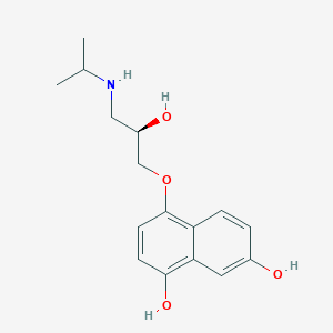 molecular formula C16H21NO4 B046175 4-[(2R)-2-hydroxy-3-(propan-2-ylamino)propoxy]naphthalene-1,7-diol CAS No. 114662-06-5