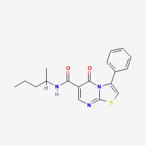 molecular formula C18H19N3O2S B4617523 5-Oxo-N-(pentan-2-YL)-3-phenyl-5H-[1,3]thiazolo[3,2-A]pyrimidine-6-carboxamide 
