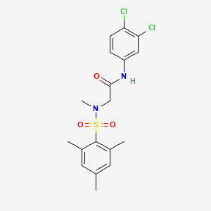molecular formula C18H20Cl2N2O3S B4617527 N-(3,4-dichlorophenyl)-N~2~-methyl-N~2~-[(2,4,6-trimethylphenyl)sulfonyl]glycinamide 