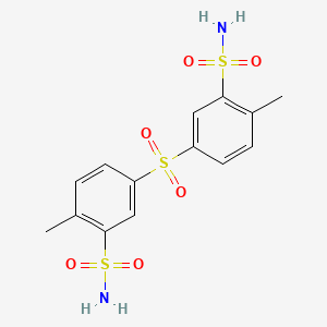 molecular formula C14H16N2O6S3 B4617752 3,3'-sulfonylbis(6-methylbenzenesulfonamide) 