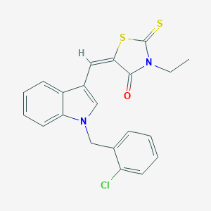 B461788 (5E)-5-[[1-[(2-chlorophenyl)methyl]indol-3-yl]methylidene]-3-ethyl-2-sulfanylidene-1,3-thiazolidin-4-one CAS No. 5838-97-1