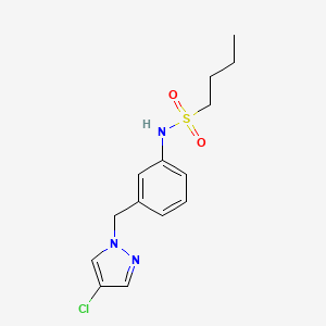 molecular formula C14H18ClN3O2S B4617921 N-{3-[(4-chloro-1H-pyrazol-1-yl)methyl]phenyl}butane-1-sulfonamide 