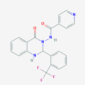 molecular formula C21H15F3N4O2 B4617925 N~4~-[4-Oxo-2-[2-(trifluoromethyl)phenyl]-1,4-dihydro-3(2H)-quinazolinyl]isonicotinamide 