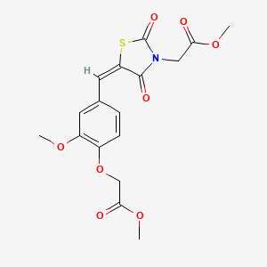 molecular formula C17H17NO8S B4618005 methyl {(5E)-5-[3-methoxy-4-(2-methoxy-2-oxoethoxy)benzylidene]-2,4-dioxo-1,3-thiazolidin-3-yl}acetate 