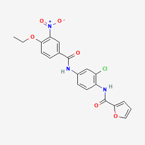 molecular formula C20H16ClN3O6 B4618069 N-[2-CHLORO-4-(4-ETHOXY-3-NITROBENZAMIDO)PHENYL]FURAN-2-CARBOXAMIDE 