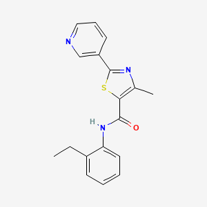 molecular formula C18H17N3OS B4618159 N-(2-ethylphenyl)-4-methyl-2-(pyridin-3-yl)-1,3-thiazole-5-carboxamide 