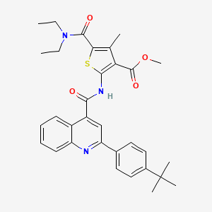 molecular formula C32H35N3O4S B4618176 methyl 2-({[2-(4-tert-butylphenyl)-4-quinolinyl]carbonyl}amino)-5-[(diethylamino)carbonyl]-4-methyl-3-thiophenecarboxylate 