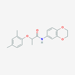 molecular formula C19H21NO4 B4618235 N-(2,3-dihydro-1,4-benzodioxin-6-yl)-2-(2,4-dimethylphenoxy)propanamide 