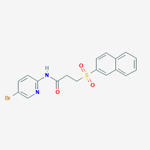 molecular formula C18H15BrN2O3S B4618383 N~1~-(5-BROMO-2-PYRIDYL)-3-(2-NAPHTHYLSULFONYL)PROPANAMIDE 