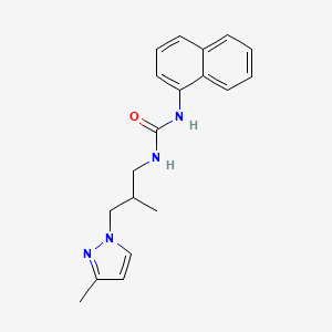 molecular formula C19H22N4O B4618540 N-[2-METHYL-3-(3-METHYL-1H-PYRAZOL-1-YL)PROPYL]-N'-(1-NAPHTHYL)UREA 