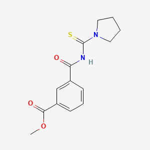molecular formula C14H16N2O3S B4618544 methyl 3-{[(1-pyrrolidinylcarbonothioyl)amino]carbonyl}benzoate 