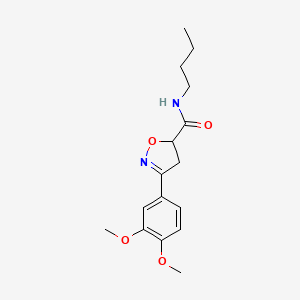 molecular formula C16H22N2O4 B4618554 N-butyl-3-(3,4-dimethoxyphenyl)-4,5-dihydro-1,2-oxazole-5-carboxamide 