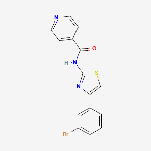 molecular formula C15H10BrN3OS B4618592 N-[4-(3-bromophenyl)-1,3-thiazol-2-yl]pyridine-4-carboxamide 