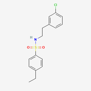 molecular formula C16H18ClNO2S B4618599 N-[2-(3-CHLOROPHENYL)ETHYL]-4-ETHYLBENZENE-1-SULFONAMIDE 