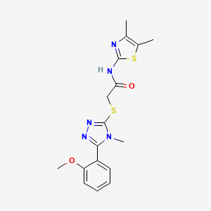 molecular formula C17H19N5O2S2 B4618658 N-(4,5-dimethyl-1,3-thiazol-2-yl)-2-{[5-(2-methoxyphenyl)-4-methyl-4H-1,2,4-triazol-3-yl]sulfanyl}acetamide 
