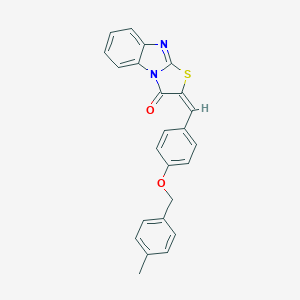 molecular formula C24H18N2O2S B461871 2-{4-[(4-methylbenzyl)oxy]benzylidene}[1,3]thiazolo[3,2-a]benzimidazol-3(2H)-one CAS No. 445404-86-4