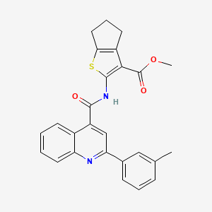 molecular formula C26H22N2O3S B4618824 methyl 2-({[2-(3-methylphenyl)quinolin-4-yl]carbonyl}amino)-5,6-dihydro-4H-cyclopenta[b]thiophene-3-carboxylate CAS No. 5698-93-1