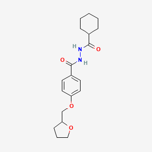 molecular formula C19H26N2O4 B4618828 N'-(cyclohexylcarbonyl)-4-(tetrahydrofuran-2-ylmethoxy)benzohydrazide 