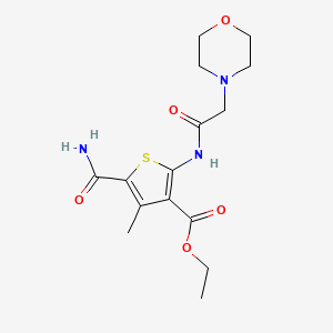 molecular formula C15H21N3O5S B4618840 ETHYL 5-CARBAMOYL-4-METHYL-2-[2-(MORPHOLIN-4-YL)ACETAMIDO]THIOPHENE-3-CARBOXYLATE 