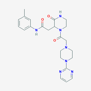 molecular formula C23H29N7O3 B4618878 N-(3-methylphenyl)-2-(3-oxo-1-{[4-(pyrimidin-2-yl)piperazin-1-yl]acetyl}piperazin-2-yl)acetamide 