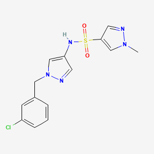 molecular formula C14H14ClN5O2S B4618945 N~4~-[1-(3-CHLOROBENZYL)-1H-PYRAZOL-4-YL]-1-METHYL-1H-PYRAZOLE-4-SULFONAMIDE 