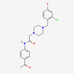 molecular formula C21H23ClFN3O2 B4619049 N-(4-ACETYLPHENYL)-2-{4-[(2-CHLORO-4-FLUOROPHENYL)METHYL]PIPERAZIN-1-YL}ACETAMIDE 